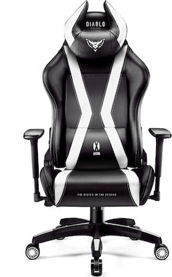 Diablo X-Horn 2.0 King Artificial Leather Gaming Chair with Adjustable Arms Black / White