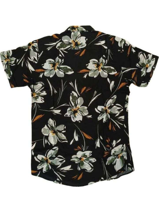 Short-sleeved Shirt Floral Black/Grey
