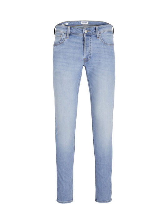 Men's Elastic Jeans Pants with Regular Tapered Fit Blue