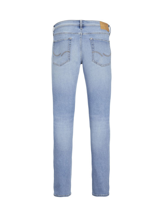 Men's Elastic Jeans Pants with Regular Tapered Fit Blue