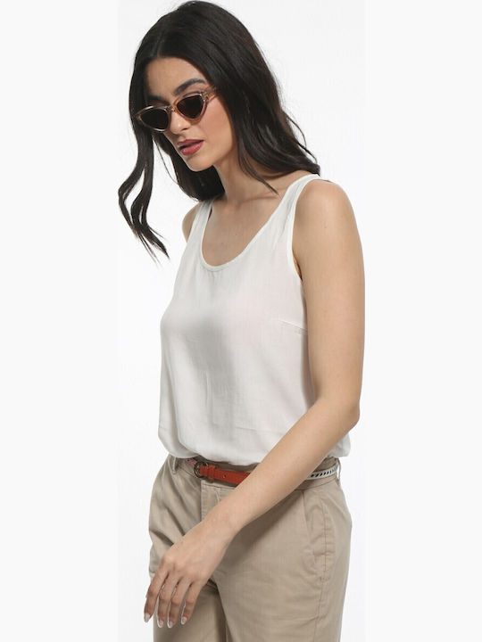 Nova Damen Sport Bluse Ärmellos Weiß