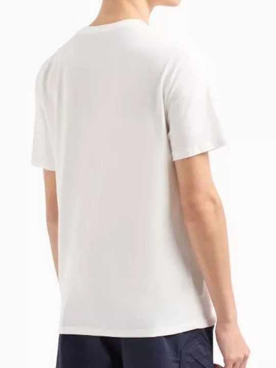 Armani Exchange T-shirt Bărbătesc cu Mânecă Scurtă Alb