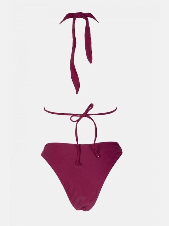 Bikini Set Triangle Top & Slip Bottom Burgundy