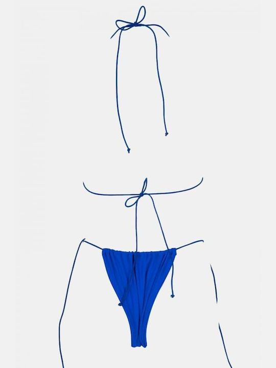 Set Bikini Dreieck mit Abnehmbarer Verstärkung & Brasilien Blau