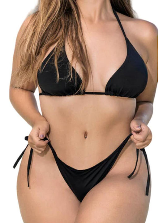 Mapale Bikini Set Top & String Bottom BLACK