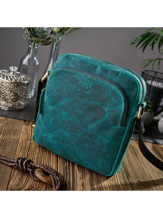 Set Leather Women's Bag Shoulder Green