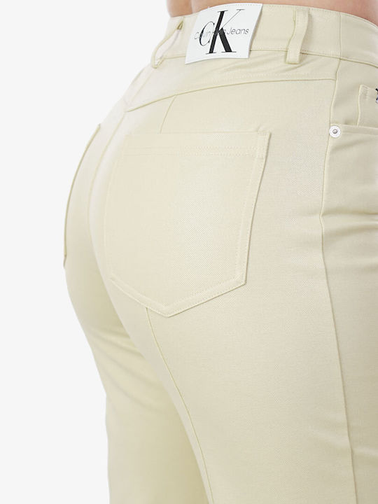 Milano Damen Stoff Hose in Bootcut Passform Gelb