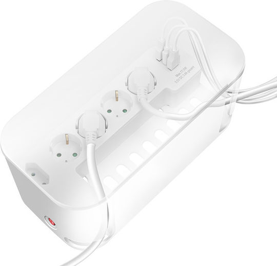 LogiLink Power Strip with Surge Protection 5 Positions with 2 USB-A, 1 USB-C and Cable 1.5m
