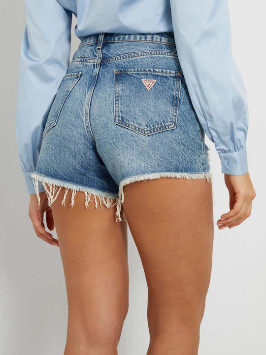 Guess Women's Jean High-waisted Shorts Blue