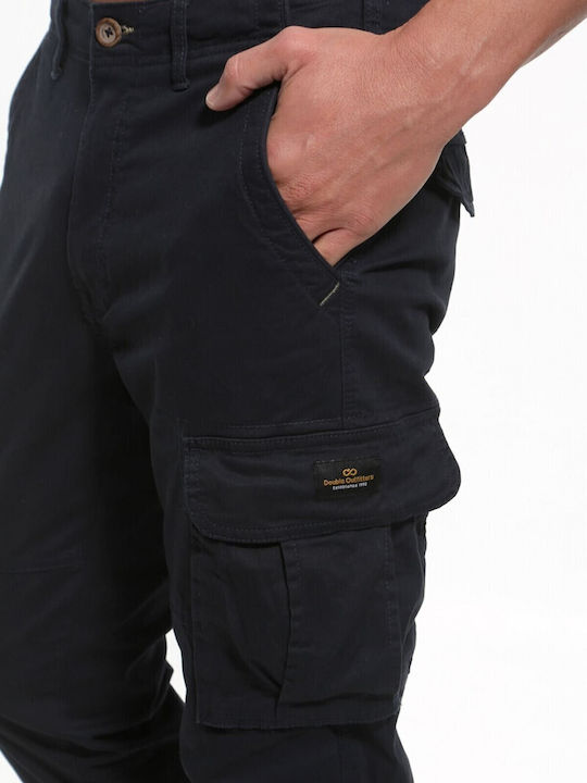 Double Men's Trousers Cargo in Regular Fit BLUE