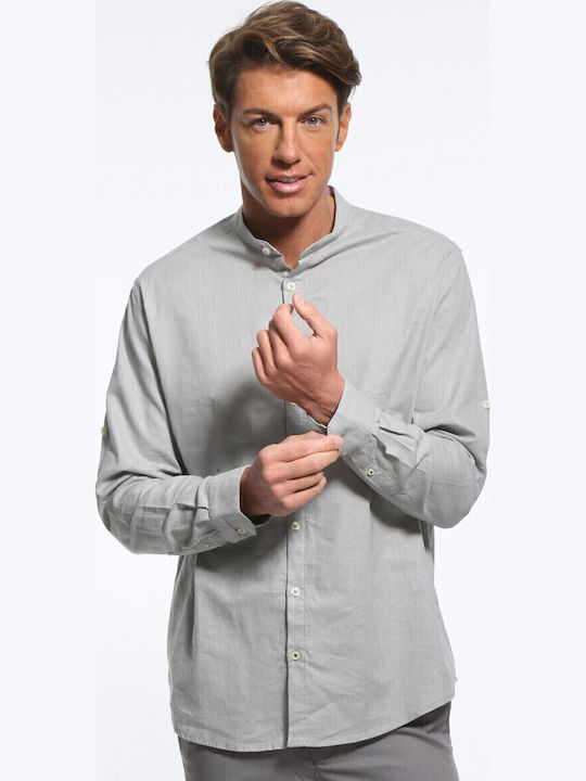Langärmlig Leinen Hemd Grey