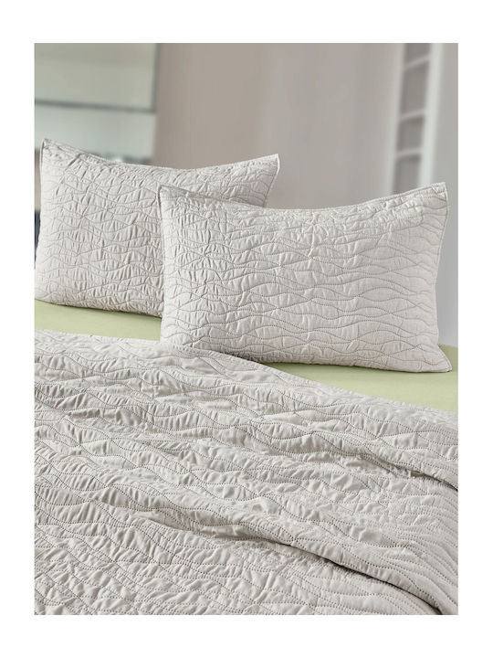 Guy Laroche Shadow Set Coverlet Single Microfiber Natural 160x220cm 2pcs