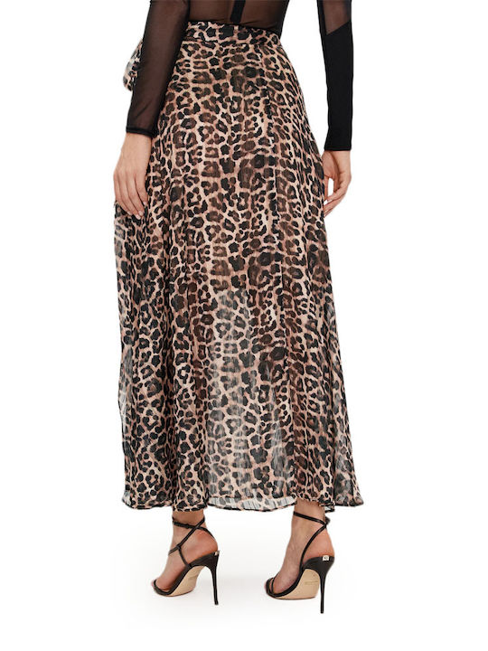 Guess Midi Envelope Skirt Leopard BROWN- BLACK- BEIGE