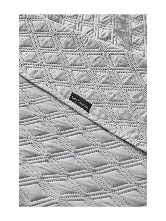 Guy Laroche Tempest Set Coverlet Queen Size Microfiber Grey 250x240cm 2pcs