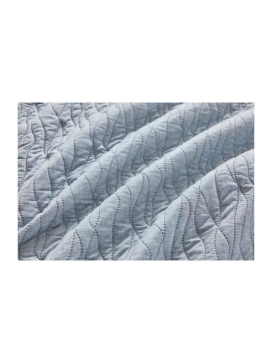 Guy Laroche Shadow Set Coverlet Queen Size Microfiber Shadow Blue 220x240cm 2pcs