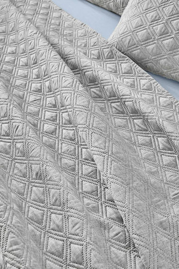Guy Laroche Tempest Set Coverlet Queen Size Microfiber Grey 220x240cm 2pcs