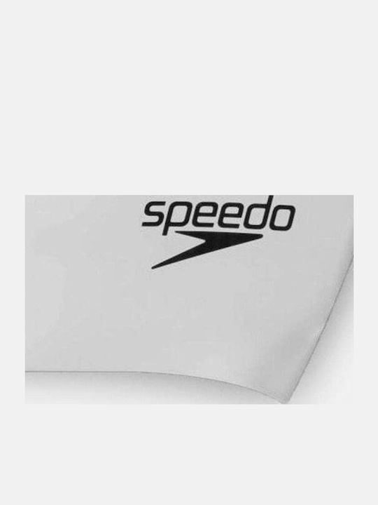 Speedo Long Hair Adult Swimming Cap Silicone Silver 0616814561