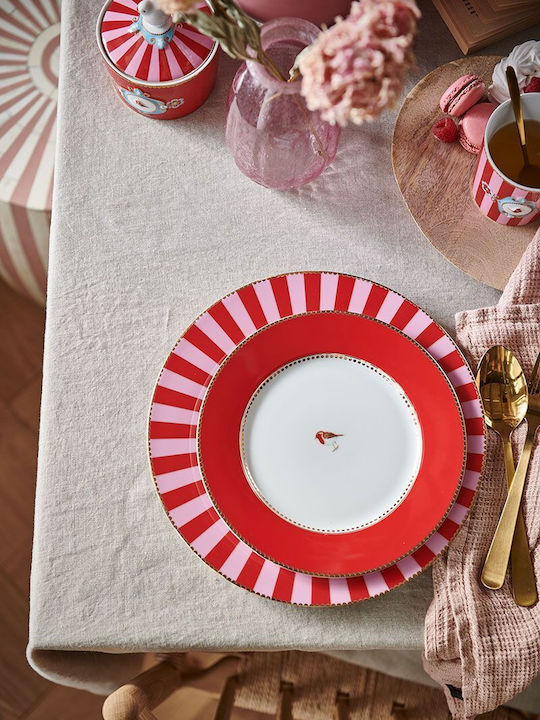 PiP Studio Love Birds Πιάτο Γλυκού από Πορσελάνη Red με Διάμετρο 21cm