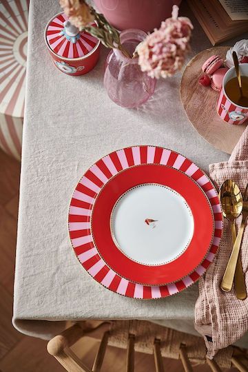 PiP Studio Love Birds Πιάτο Γλυκού από Πορσελάνη Red με Διάμετρο 21cm