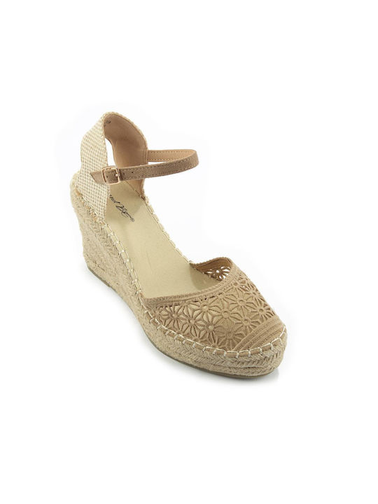 Fshoes Damenplattformen im Espadrilles-Stil Beige