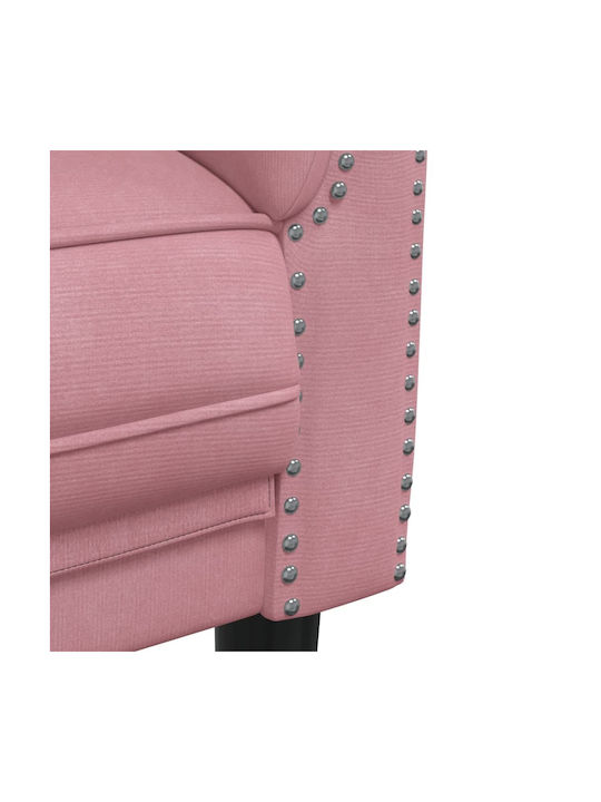 Two-Seater Couch Velvet Pink 182x77x74cm