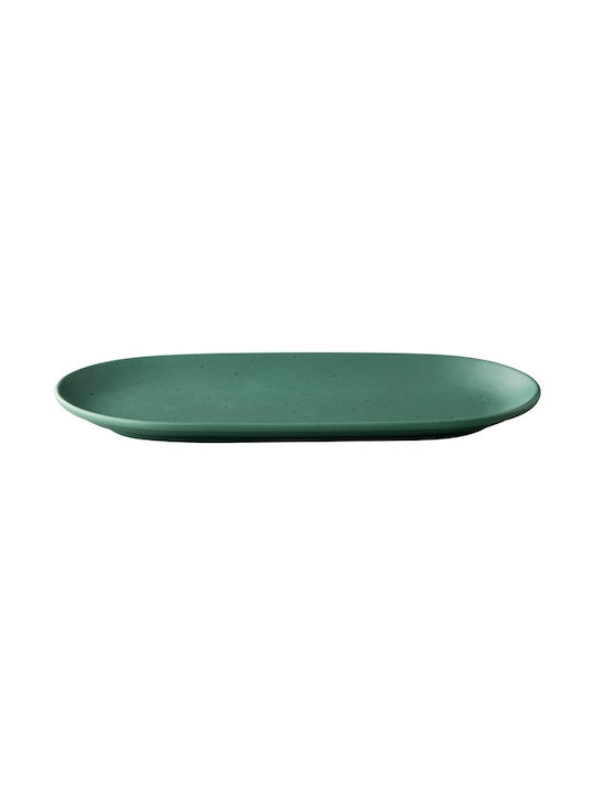 Authentic Plate Shallow Oval made of Porcelain Green 30x30cm