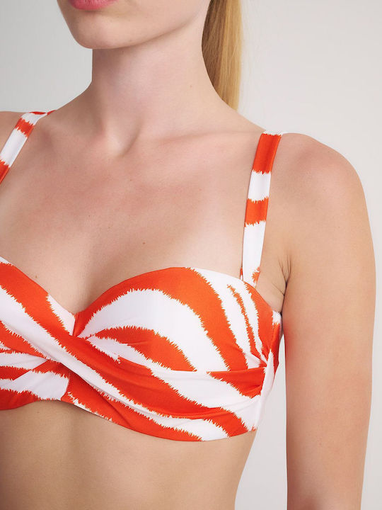 SugarFree Padded Underwire Strapless Bikini with Detachable Straps Orange