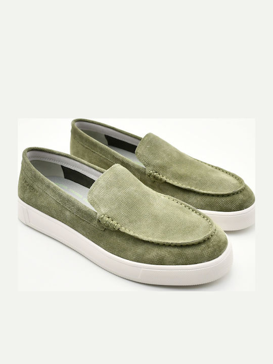 Δερμάτινα Ανδρικά Loafers σε Πράσινο Χρώμα
