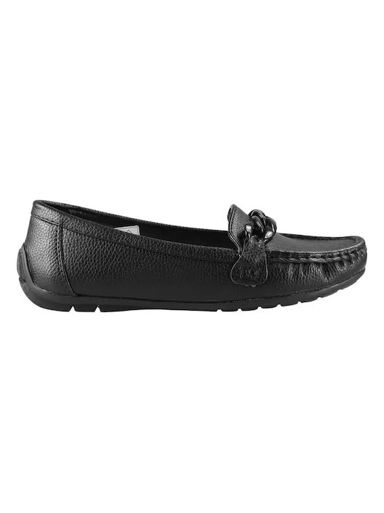 Blondie Leather Women's Moccasins in Black Color