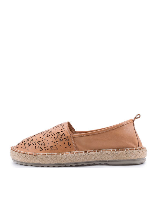 Women's Leather Espadrilles Tabac Brown