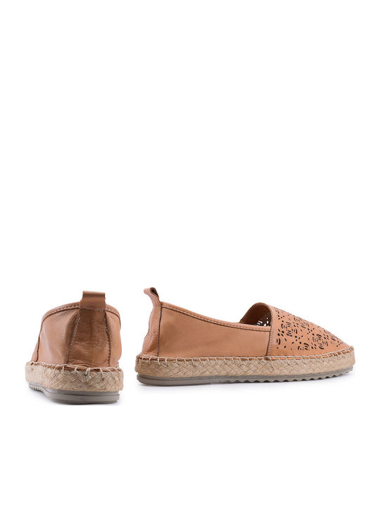 Women's Leather Espadrilles Tabac Brown