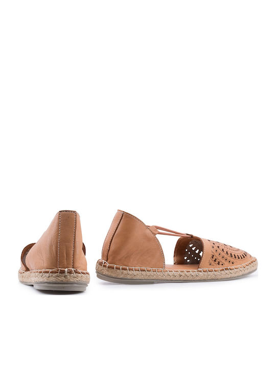 Women's Leather Espadrilles Tabac Brown