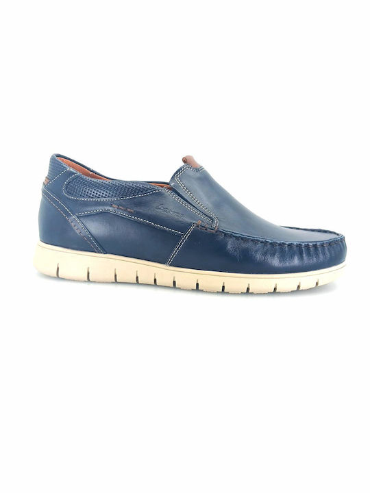 Boxer Men's Leather Slip-Ons Blue