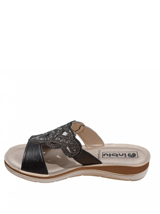 Inblu Women's Flat Sandals in Black Color