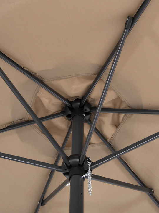 Umbrella Floor Round Aluminum Kacen Brown D1.2m