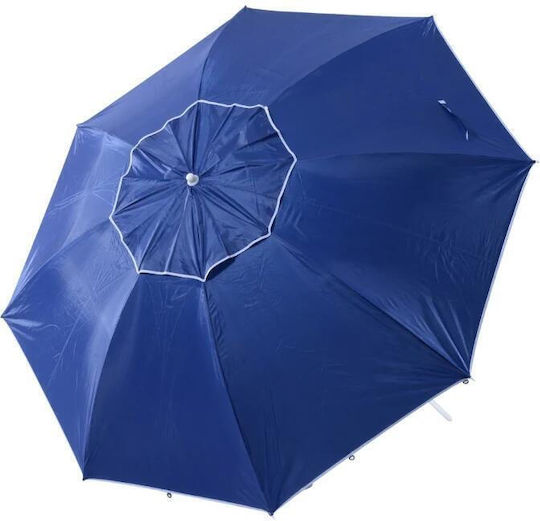 Folding Beach Umbrella Diameter 2.1m Blue