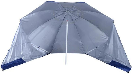Folding Beach Umbrella Diameter 2.1m Blue