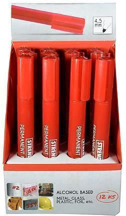 Red Permanent Marker Set 12 Pieces Strend Pro