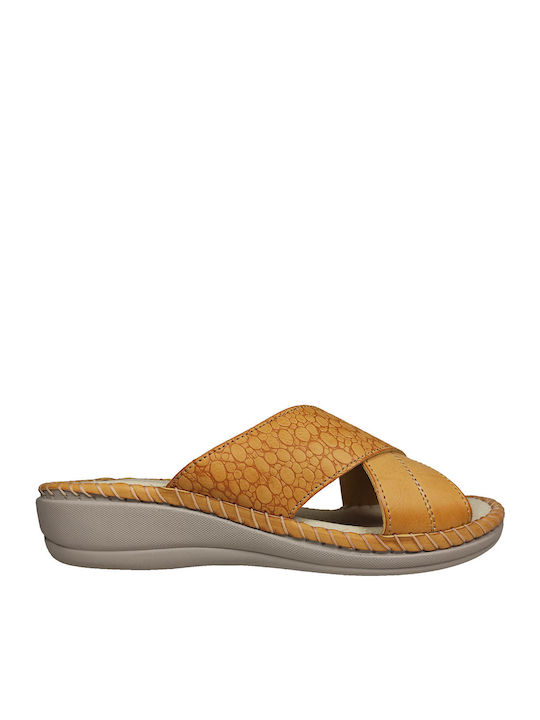 Anatomic Women's Leather Platform Wedge Sandals Brown