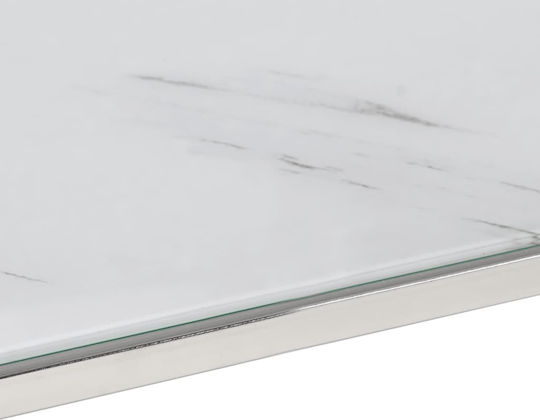 Rectangular Central Glass Coffee Table Silver M110xW45xH45cm
