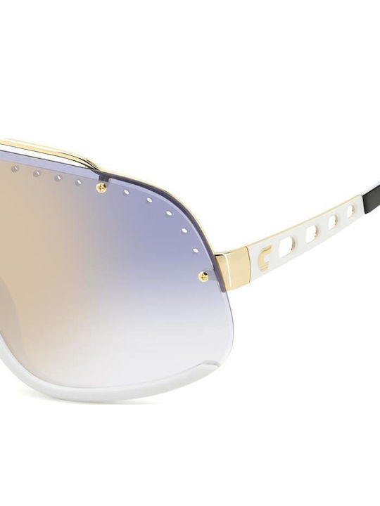 Carrera Flaglab 16 Men's Sunglasses with White Horn-Rimmed Frame and Grey Lenses
