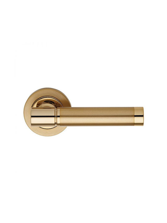 Door Handle 2161 Zogometal Lock Type Wc Pair Escutcheon Rose Gold Matte Aluminum