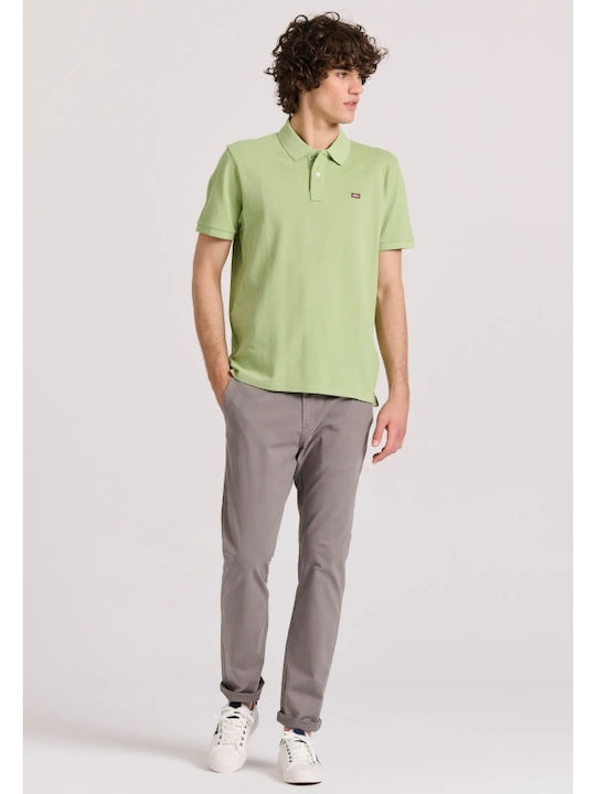 Funky Buddha Herren Shirt Kurzarm Polo Light Green