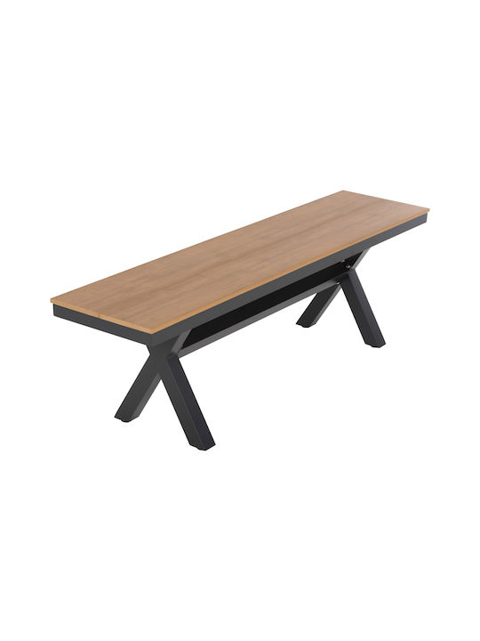 Bench Outdoor Metal Gray 150x36x45cm