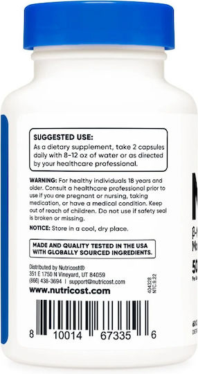 Nutricost NMN 500 mg 60 Капсули