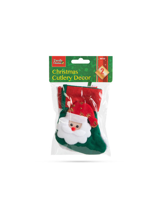 Decorațiuni pentru tacâmuri de Crăciun, Cizmă Moș Crăciun, 12 cm, 2 tipuri, 2 buc./pachet