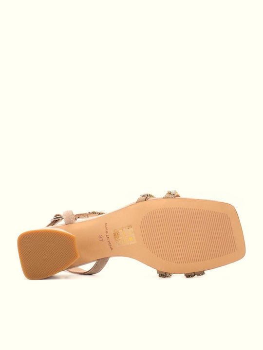 Suede Sandalen Beige