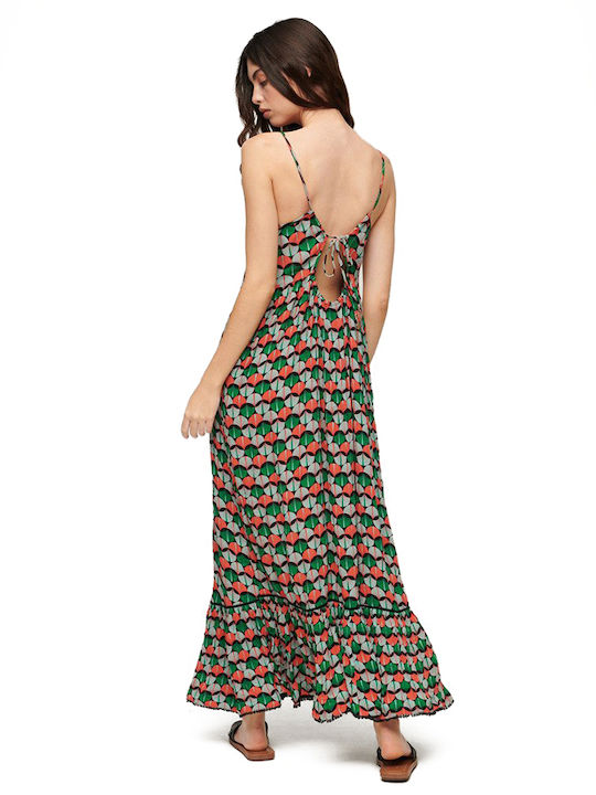 Superdry Καλοκαιρινό Maxi Κομπινεζόν Φόρεμα Multicolor