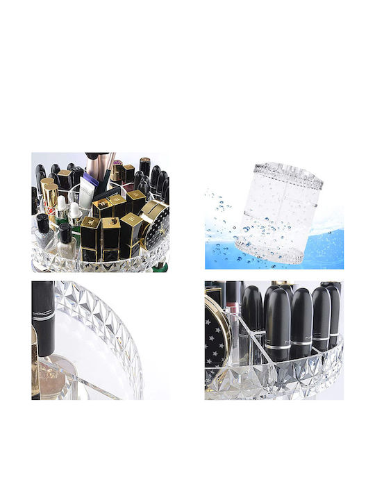 Organizator Rotativ De Cosmetice Cu Separatoare Transparent 28x21.5cm