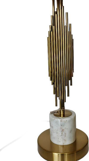 La Belle Maison Metal Table Lamp for E27 Socket with White Shade and Gold Base